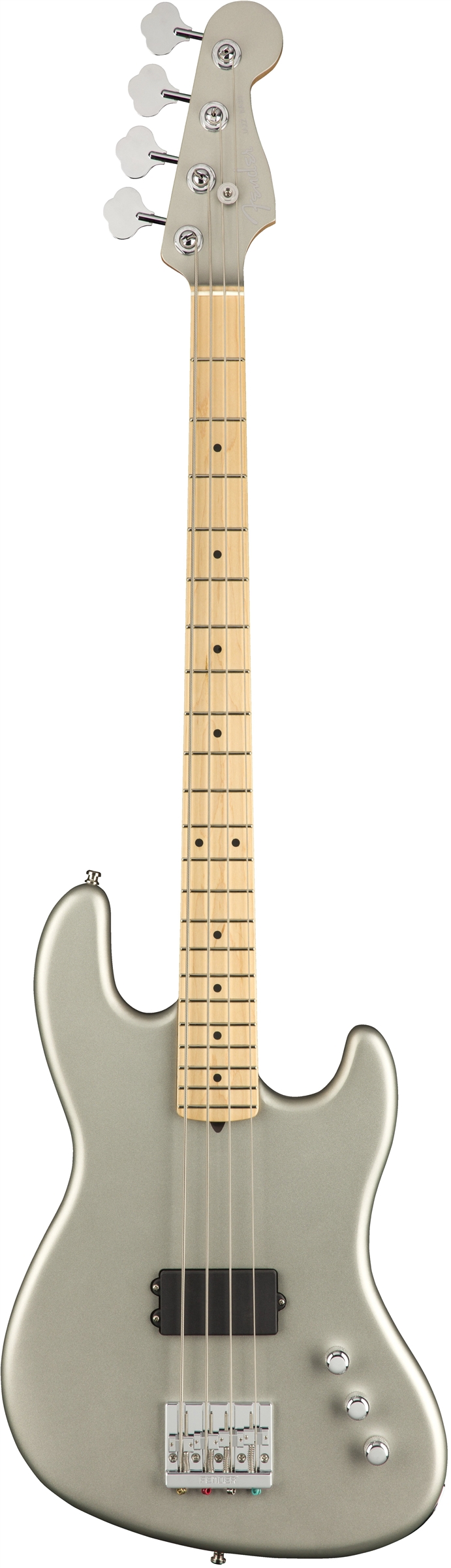 Flea Active Jazz Bass Front Satin Inca Silver